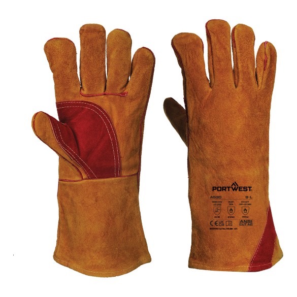 Welders 330 Split Leather Reinforced Palm Gauntlet