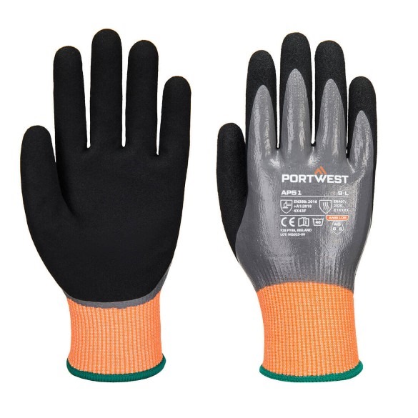 Cut F15 Nitrile Aqua Glove