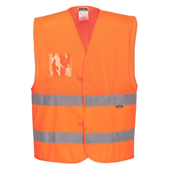 Hi-Vis Half Mesh Two Band Vest