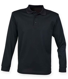Henbury Unisex Long Sleeve Coolplus Piqu? Polo Shirt