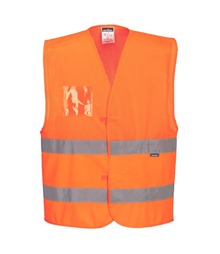 Hi-Vis Half Mesh Two Band Vest