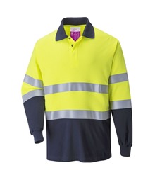 Modaflame Knit Hi-Vis Constrast FR Long Sleeve Polo Shirt