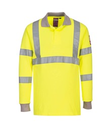 Modaflame Knit Hi-Vis FR Long Sleeve Polo Shirt