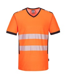 PW3 Hi-Vis V-Neck Mesh Insert T-Shirt S/S