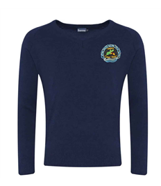 Ysgol Caer Elen School (Secondary). Navy Jumper (Unisex) with School Logo 